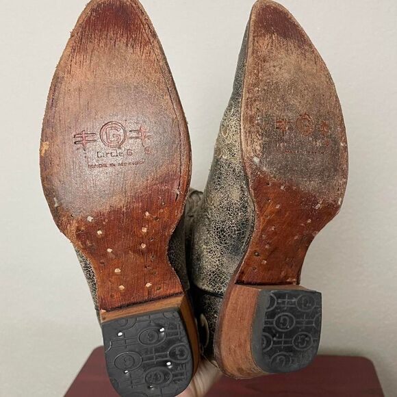 Circle G by Corral Women's Black Tan Distressed Embroidered Western Boots Sz 7.5 - Picture 5 of 7